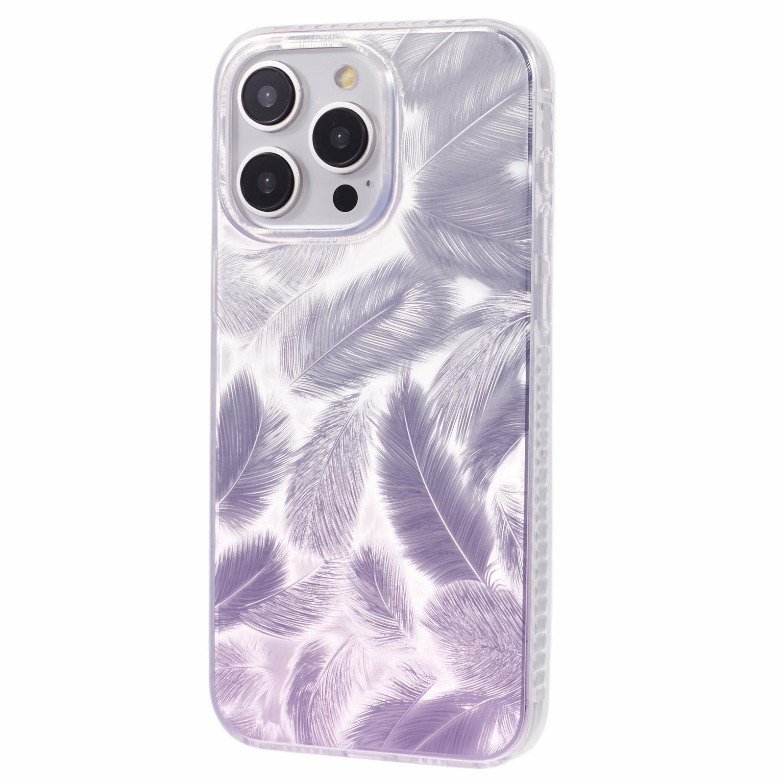 MP Series For iPhone 13 Pro Case TPU+Acrylic Gradient Feather Pattern IMD Phone Cover MP Series For iPhone 13 Pro Case TPU+Acrylic Gradient Feather Pattern IMD Phone Cover